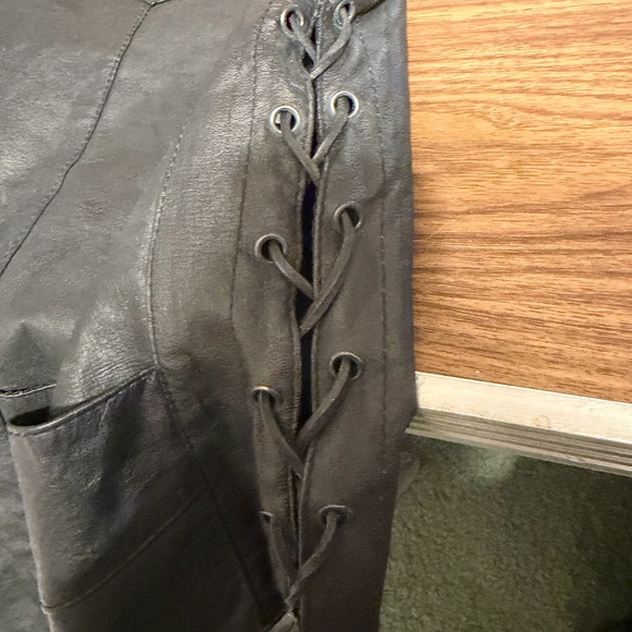 USA Bikers Dream Apparel Black Leather Harley Davidson Patch Biker Vest Size 46 - Picture 9 of 10